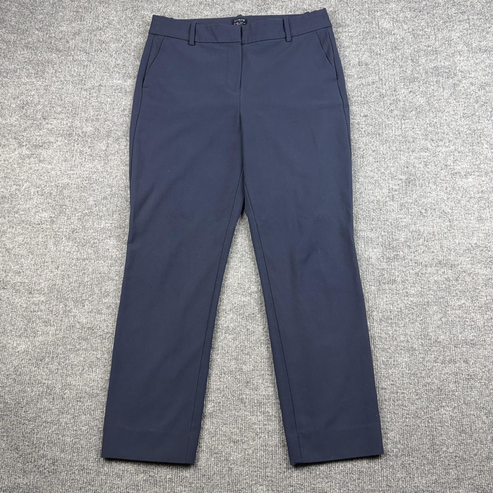 J.Crew Ruby Crop Pants Womens 10 Navy Blue Stretch Straight Leg Career Work